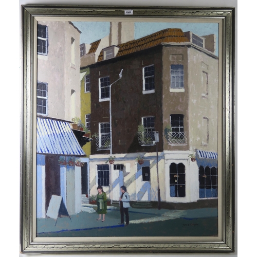 2903 - JOHN E KINGSLEY PAI RSW (SCOTTISH b.1956)STREET SCENE Oil on canvas, signed lower right, 100 x 85cm ... 