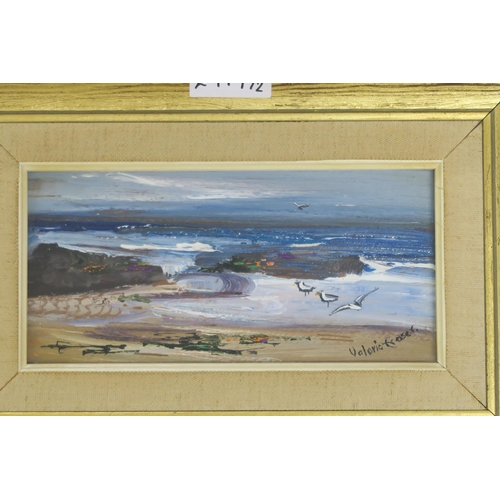 2919 - VALERIE FRASER RSW (SCOTTISH b.1933)TOWARDS EARLSFERRY FROM ELIE, FIFE & BETWEEN TWO ROCKS, ELIE... 