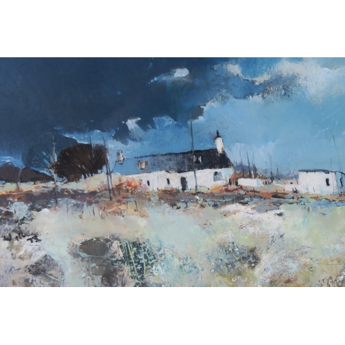 2921 - GORDON HOPE WYLLIE (1930-2005)WHITE COTTAGE IN LANDSCAPEOil on board, signed lower left, dated (19)7... 