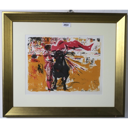 2922 - JOHN HOUSTON OBE RSA (SCOTTISH 1930-2008)BULLFIGHT (1958)Lithograph, signed lower right, 26 x 3... 