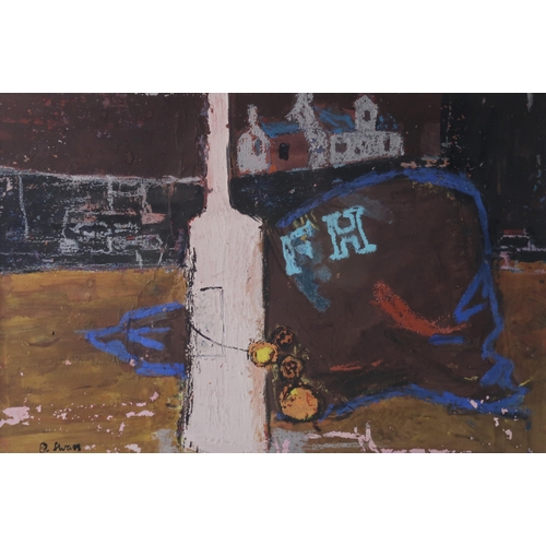 2925 - DOUGLAS SWAN (AMERICAN 1930-2000)HARBOUR LAMPOST Mixed media, signed lower left, 23 x 34cm (9 x... 