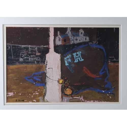 2925 - DOUGLAS SWAN (AMERICAN 1930-2000)HARBOUR LAMPOST Mixed media, signed lower left, 23 x 34cm (9 x... 