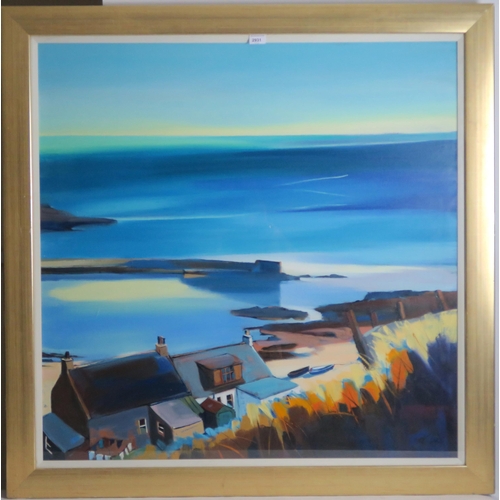 2931 - PAM CARTER (SCOTTISH b.1952)OVER BIG BLUE, COLLINGTON Oil on board, signed lower right, 100 x 100cm ... 