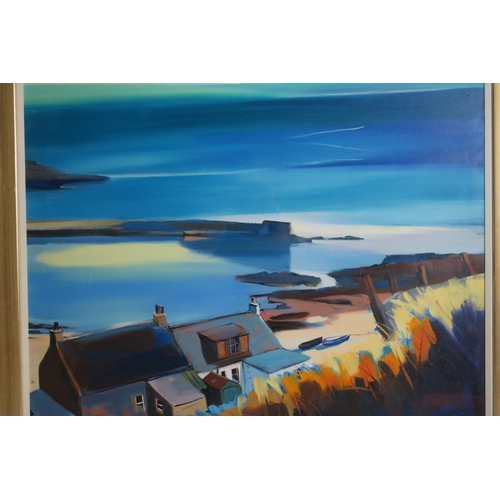 2931 - PAM CARTER (SCOTTISH b.1952)OVER BIG BLUE, COLLINGTON Oil on board, signed lower right, 100 x 100cm ... 