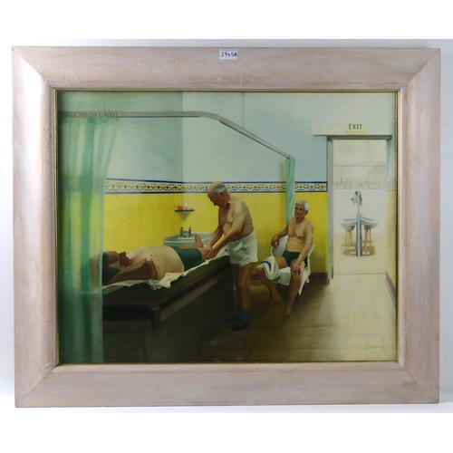 2945A - LESLEY BANKS (SCOTTISH B.1962)ARLINGTON BATHS Oil on board, signed lower right, dated (19)92, 5... 