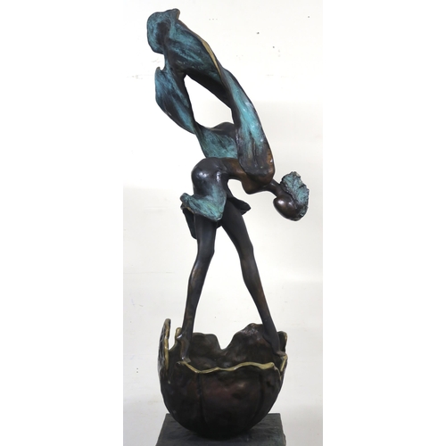 2949A - WU CHING JU (CHINESE b.1961)DANCER EMERGING Bronze, signed to base, inscribed, numbered (3/12),... 