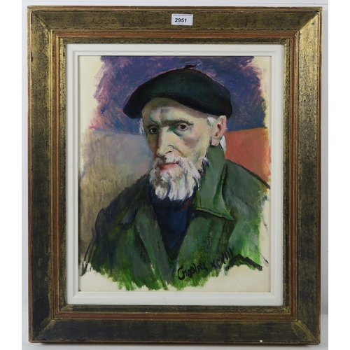 2951 - WILLIAM CROSBIE RSA RGI (1915-1999)SELF PORTRAIT Oil on board, signed lower right, 44 x 36cm (17.25 ... 