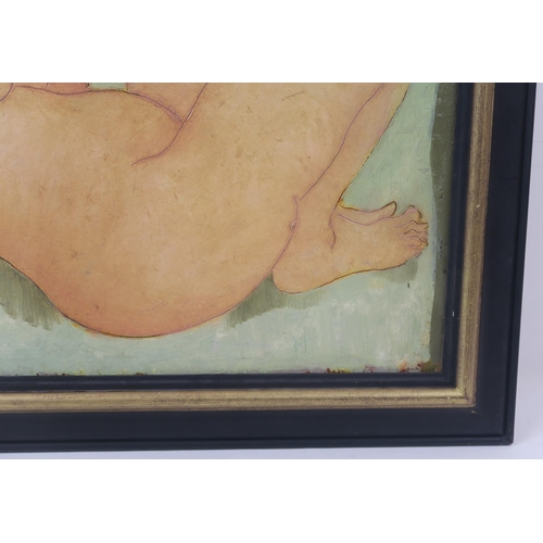 2953 - WILLIAM CROSBIE RSA RGI (1915-1999)RECLINING NUDE Oil on board, signed upper right, 45 x 60cm (... 