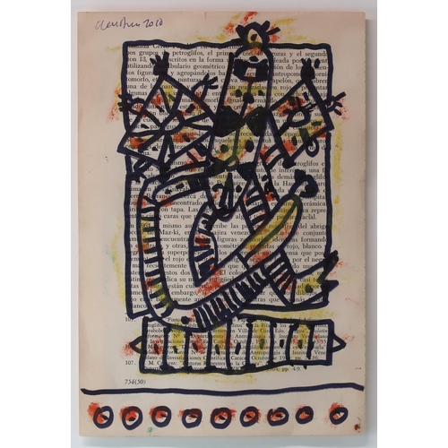 2954 - ALAN DAVIE CBE RA HRSA (BRITISH 1920-2014)BANANA MAN Oil and felt tip pen on paper, signed upper rig... 