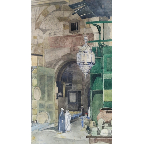 2964 - JOHN KEPPIE (SCOTTISH 1862-1945)BRASS BAZAAR, CAIRO Watercolour, signed lower left, inscribed, dated... 