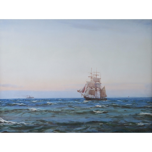 2966 - PATRICK DOWNIE RSW (1854-1945)SHIPPING, FIRTH OF CLYDE Watercolour/gouache on paper, signed lower ri... 