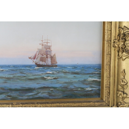 2966 - PATRICK DOWNIE RSW (1854-1945)SHIPPING, FIRTH OF CLYDE Watercolour/gouache on paper, signed lower ri... 