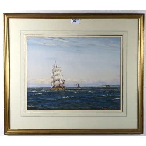 2967 - PATRICK DOWNIE RSW (1854-1945)A BREEZE OFF BUTE, FIRTH OF CLYDEWatercolour/gouache on paper, signed ... 