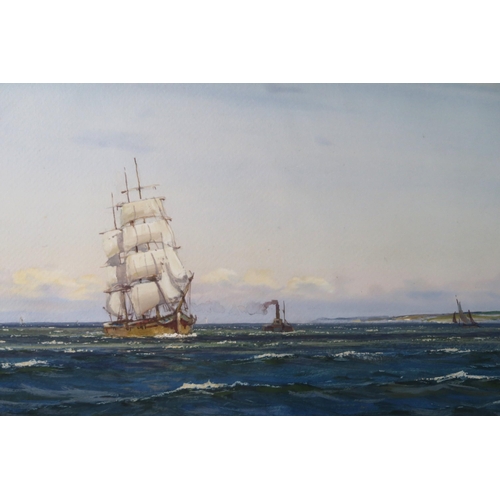 2967 - PATRICK DOWNIE RSW (1854-1945)A BREEZE OFF BUTE, FIRTH OF CLYDEWatercolour/gouache on paper, signed ... 