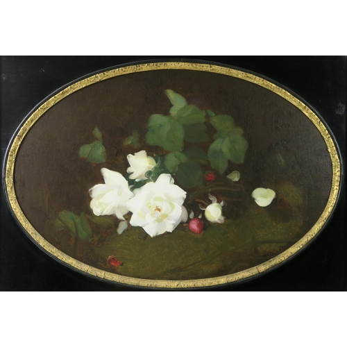 2976 - JAMES STUART PARK (BRITISH 1862-1933)STILL LIFE WITH WHITE ROSES Oil on canvas, signed lower ri... 