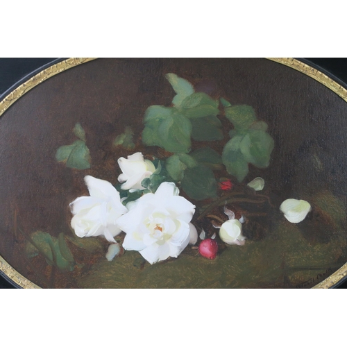 2976 - JAMES STUART PARK (BRITISH 1862-1933)STILL LIFE WITH WHITE ROSES Oil on canvas, signed lower ri... 