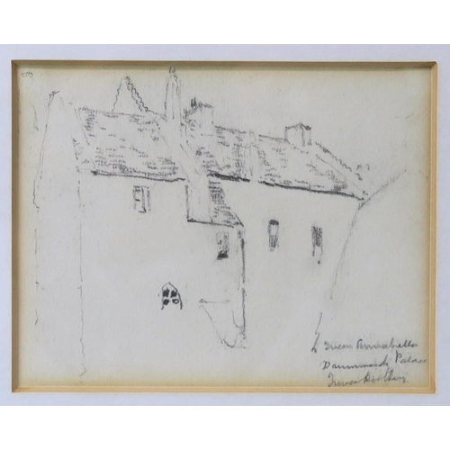 2986 - JAMES PATERSON RSA PRSW (SCOTTISH 1854-1932)DRUMMOND'S PALACEConte drawing, inscribed, 11 x 14cm (4.... 