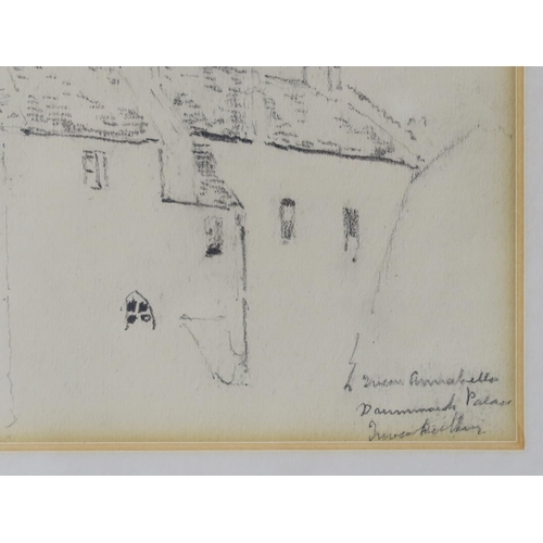 2986 - JAMES PATERSON RSA PRSW (SCOTTISH 1854-1932)DRUMMOND'S PALACEConte drawing, inscribed, 11 x 14cm (4.... 