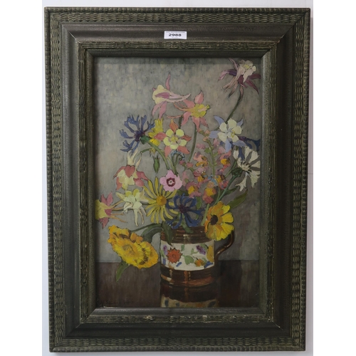 2988 - HELEN STUART WEIR RBA ROI (BRITISH 1915-1969)STILL LIFE IN FLORAL JUG Oil on canvas, signed low... 