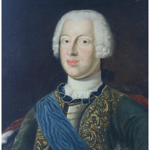 2990 - GERMAN SCHOOL DUKE ANTHONY ULRICH OF BRUNSWICK Oil on canvas, 77 x 58cm (30.25 x 23