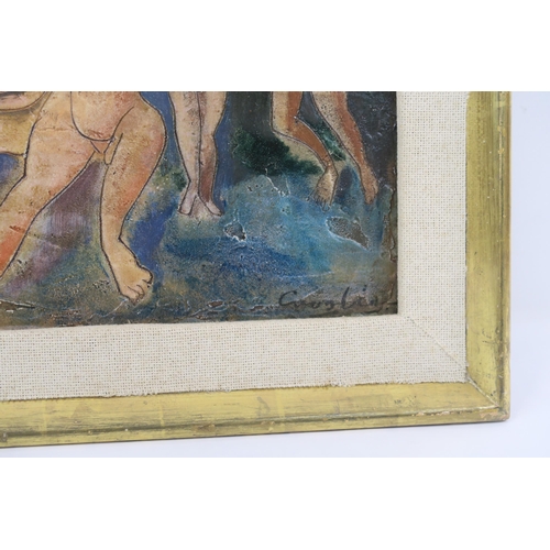 2993 - WILLIAM CROSBIE RSA RGI (1915-1999)FIRST BORN Oil on board, signed lower right, 24 x 64cm (9.5 ... 