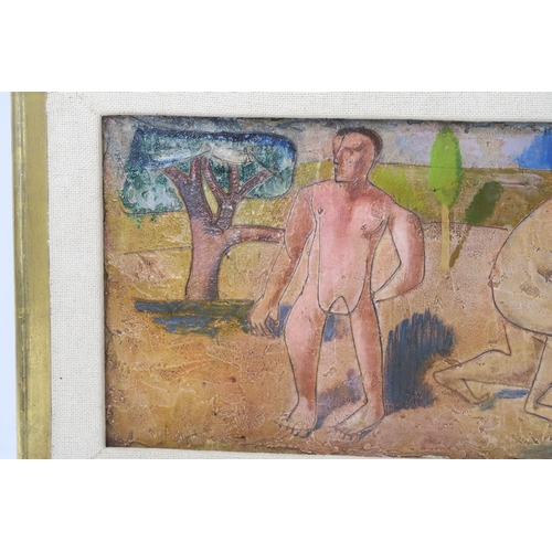 2993 - WILLIAM CROSBIE RSA RGI (1915-1999)FIRST BORN Oil on board, signed lower right, 24 x 64cm (9.5 ... 