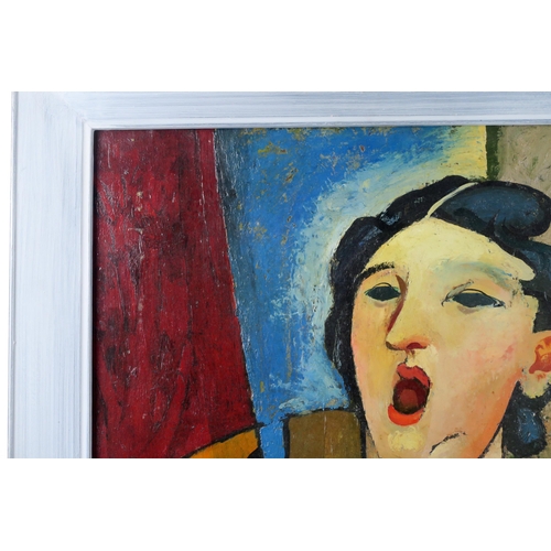 2994 - WILLIAM CROSBIE RSA RGI (1915-1999)WOMAN SINGING Oil on panel, signed lower left, 72 x 60cm (28... 