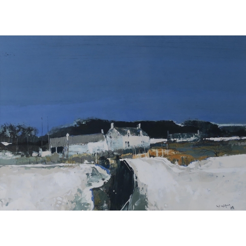 2998 - GORDON HOPE WYLLIE (1930-2005)WINTER FARM Oil on board, signed lower right, dated (19)81, 19 x 26cm ... 