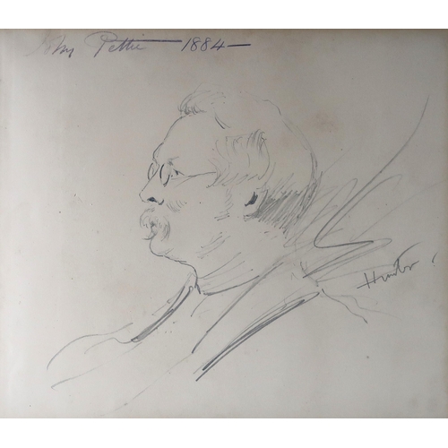 3008 - JOHN PETTIE (SCOTTISH 1839-1893)HUNTER Graphite on paper, signed upper left, inscribed, dated (... 