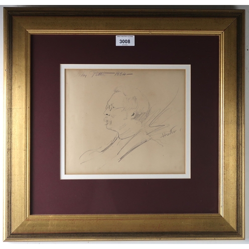 3008 - JOHN PETTIE (SCOTTISH 1839-1893)HUNTER Graphite on paper, signed upper left, inscribed, dated (... 