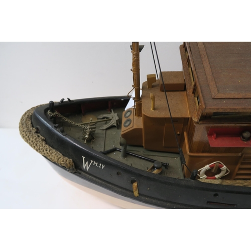 3016 - WILLIAM CROSBIE RSA RGI (1915-1999)STEAM TRAWLER Wood and mixed media sculpture, inscribed, 90c... 