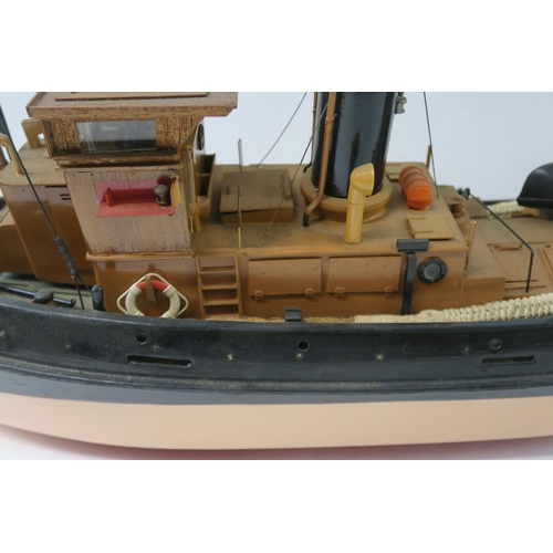 3016 - WILLIAM CROSBIE RSA RGI (1915-1999)STEAM TRAWLER Wood and mixed media sculpture, inscribed, 90c... 