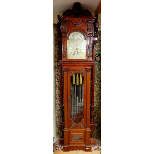 2067 - A LARGE EARLY 20TH CENTURY LONGCASE CLOCKwith brass and silvered 14