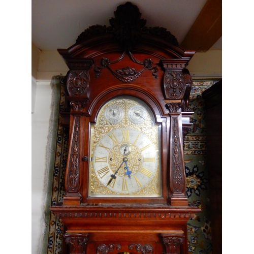 2067 - A LARGE EARLY 20TH CENTURY LONGCASE CLOCKwith brass and silvered 14