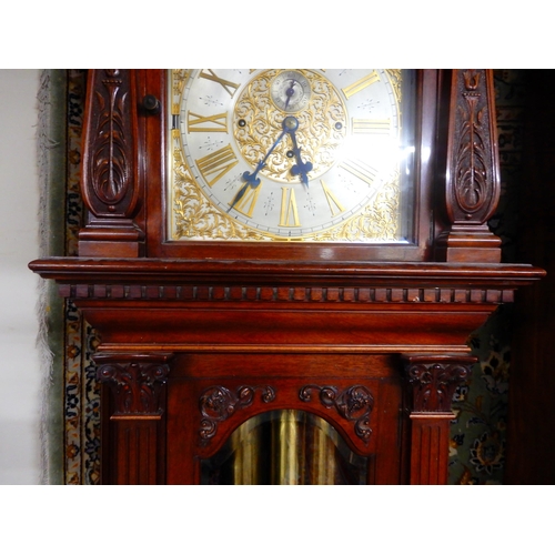 2067 - A LARGE EARLY 20TH CENTURY LONGCASE CLOCKwith brass and silvered 14