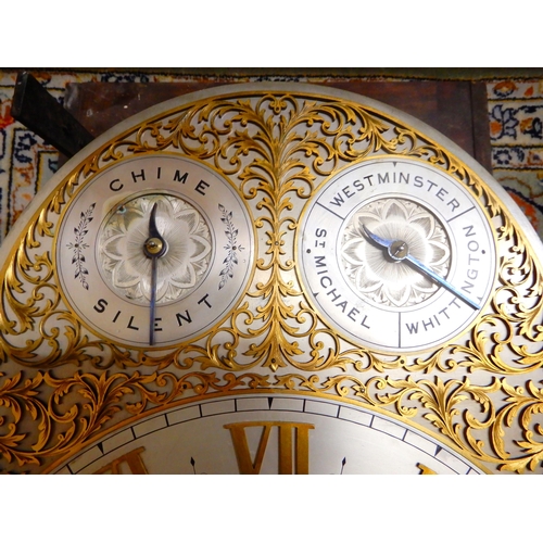 2067 - A LARGE EARLY 20TH CENTURY LONGCASE CLOCKwith brass and silvered 14