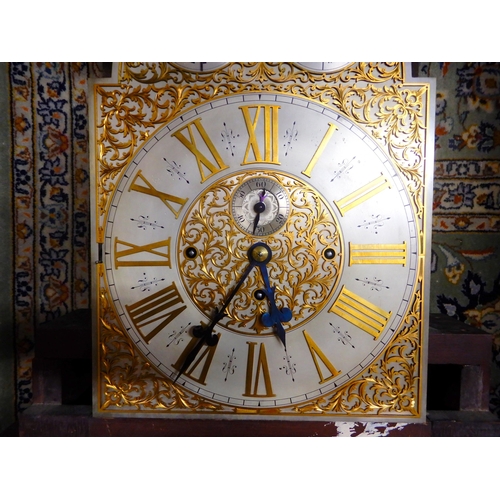 2067 - A LARGE EARLY 20TH CENTURY LONGCASE CLOCKwith brass and silvered 14