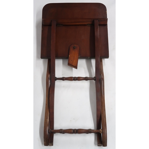 2072 - A 19TH CENTURY MAHOGANY FOLDING CAMPAIGN TABLEwith two part rectangular top on shaped stretchered su... 