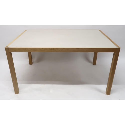 2123 - A CONTEMPORARY DANISH CECILIE MANZ FOR MUUTO WORKSHOP TABLEwith warm grey Linoleum top inset to oak ... 