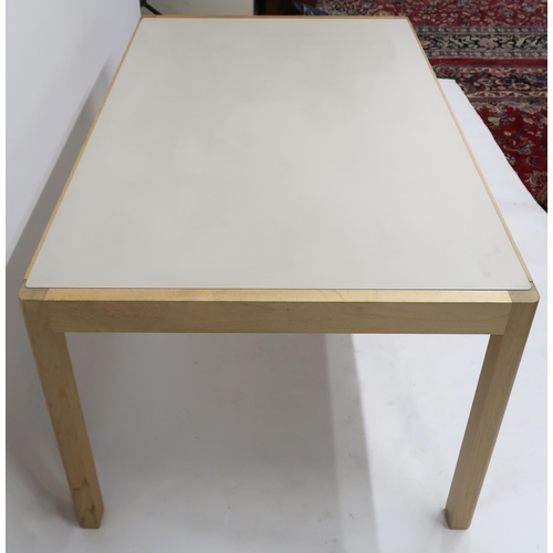 2123 - A CONTEMPORARY DANISH CECILIE MANZ FOR MUUTO WORKSHOP TABLEwith warm grey Linoleum top inset to oak ... 