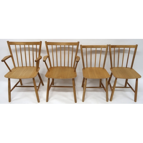 2124 - A LOT OF FOUR CONTEMPORARY HAY REPRODUCTION OF BORGE MOGENSEN'S J41 & J42 CHAIRSwith oak frames ... 