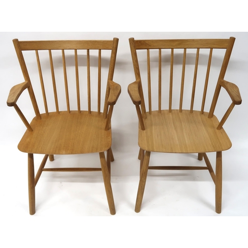 2124 - A LOT OF FOUR CONTEMPORARY HAY REPRODUCTION OF BORGE MOGENSEN'S J41 & J42 CHAIRSwith oak frames ... 