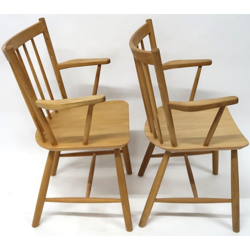 2124 - A LOT OF FOUR CONTEMPORARY HAY REPRODUCTION OF BORGE MOGENSEN'S J41 & J42 CHAIRSwith oak frames ... 