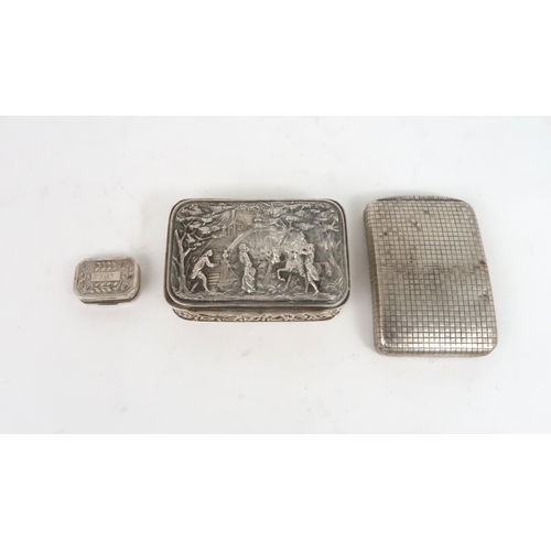 2501 - A GEORGE III SILVER TOOTHPICK BOXof shaped rectangular form, the body with checkerboard  decora... 