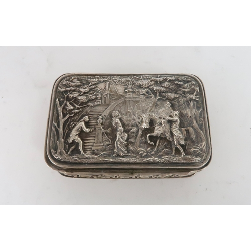 2501 - A GEORGE III SILVER TOOTHPICK BOXof shaped rectangular form, the body with checkerboard  decora... 