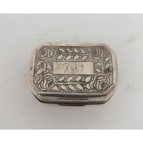 2501 - A GEORGE III SILVER TOOTHPICK BOXof shaped rectangular form, the body with checkerboard  decora... 