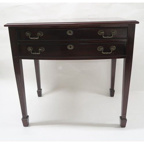 2496 - AN ELIZABETH II TWO DRAWER MAHOGANY CANTEEN OF SILVER HALLMARKED CUTLERYcomprising a twelve piece su... 