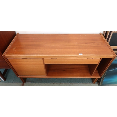 114 - A mid 20th century teak Turnidge stereo cabinet, 66cm high x 122cm wide x 48cm deep