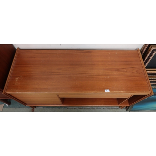 114 - A mid 20th century teak Turnidge stereo cabinet, 66cm high x 122cm wide x 48cm deep