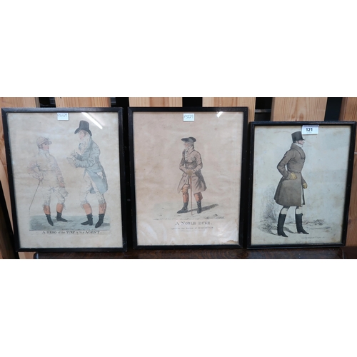 121 - A lot of three framed prints of gentlemen (3)